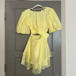 Bardot Yellow Mini Dress